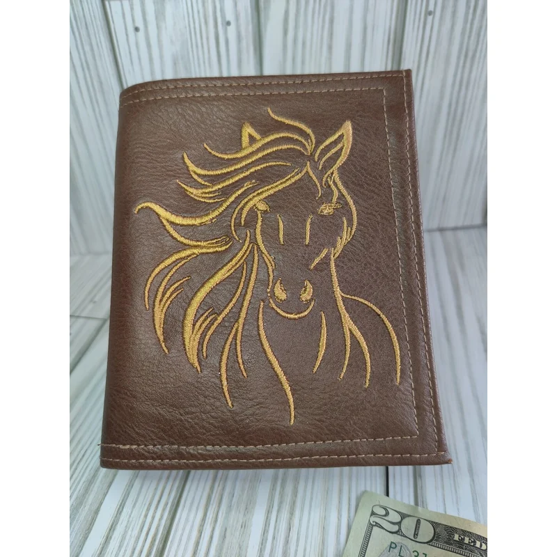WALLET LADIES HORSE BLK/BROWN