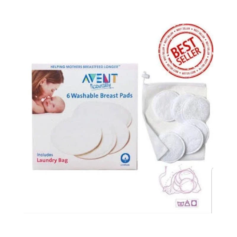 AVENT BREAST PAD WASHABLE 6,S
