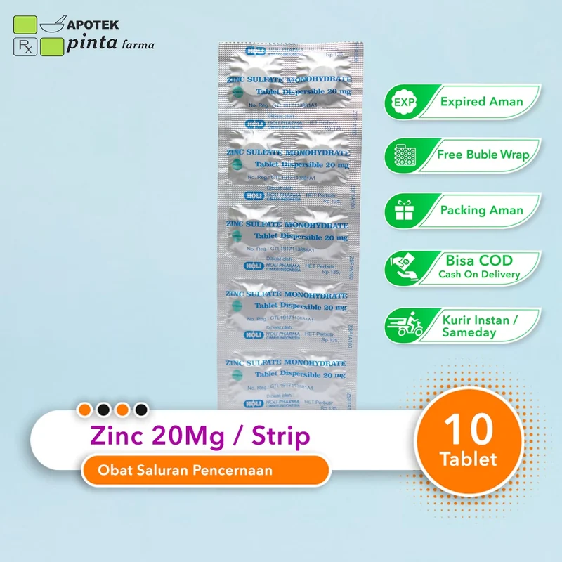 ZINC TABLETS 20MG 60S