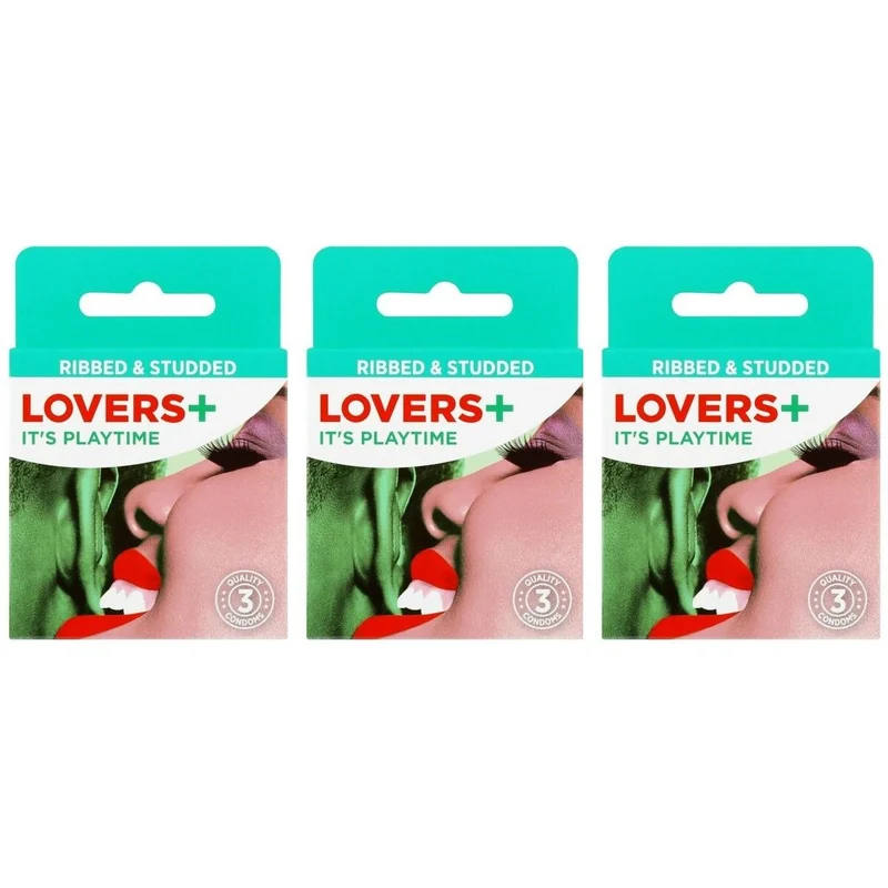 LOVERS PLUS RIBBED&STUDED 3S