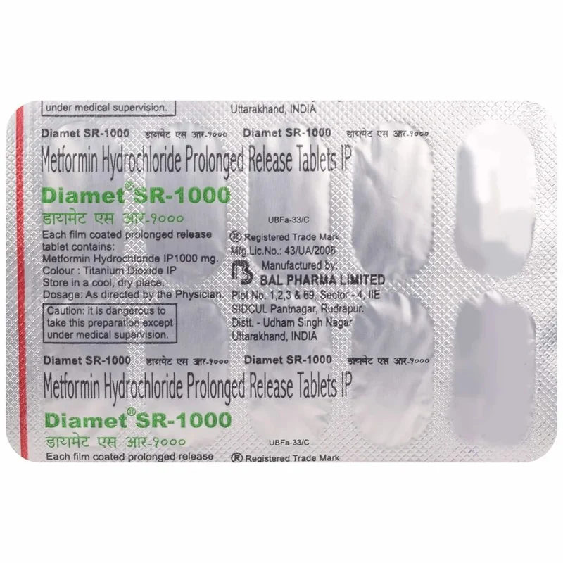 DIAMET XR 1000MG 10S