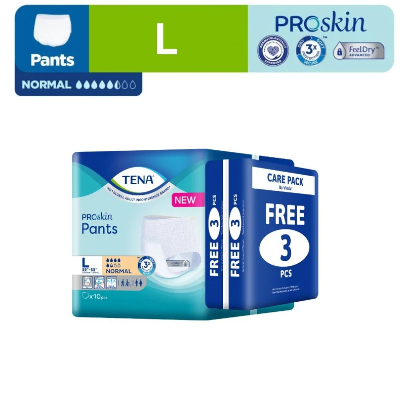 TENA PROSKIN PANTS NORMAL/L10S