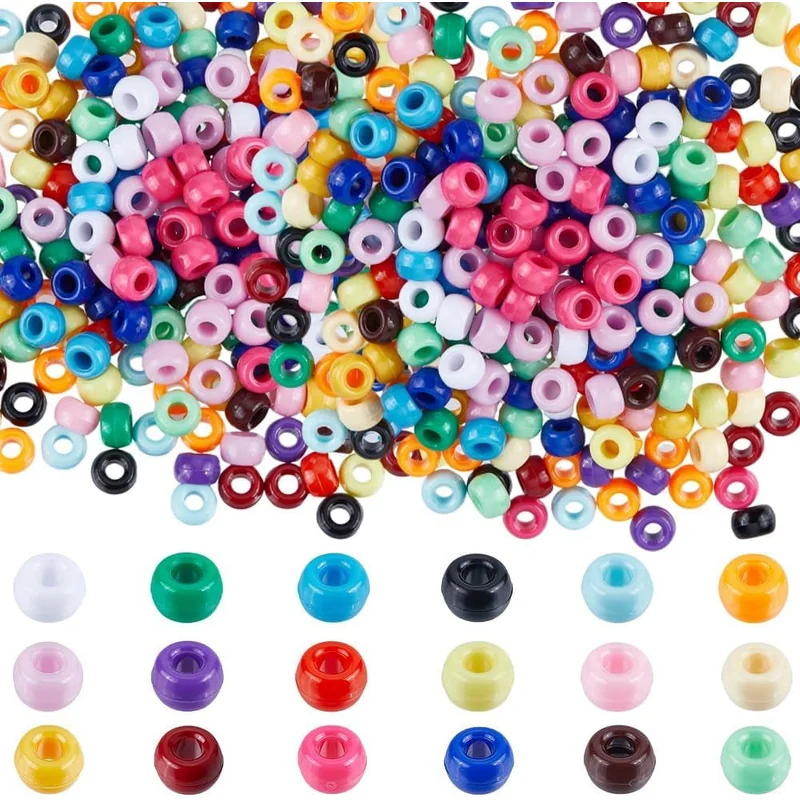 BEADS PLASTIC ASS COLOURS