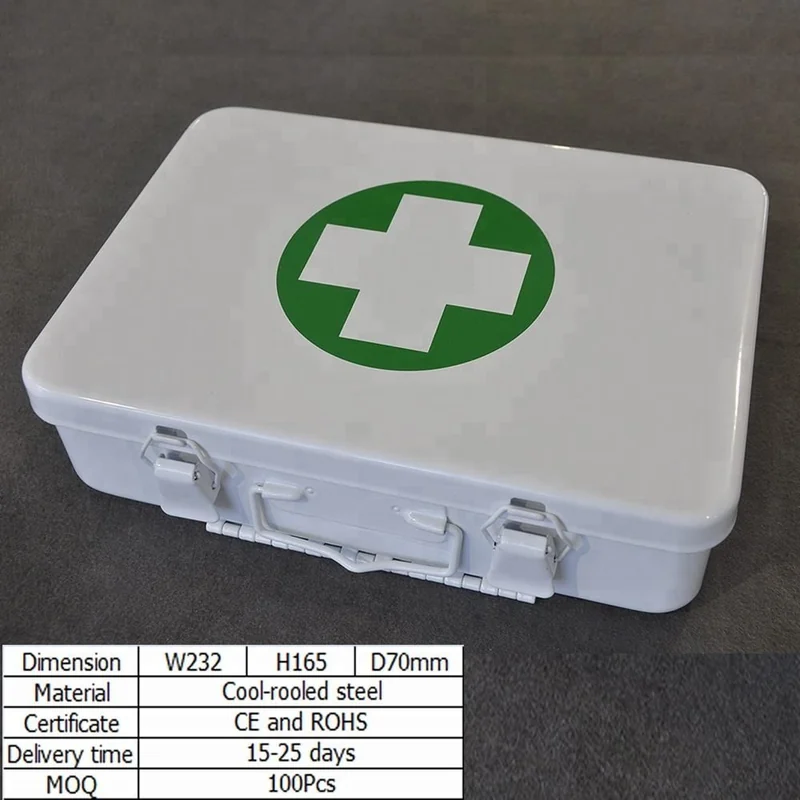 FIRST AID BOX MED METAL EMPTY