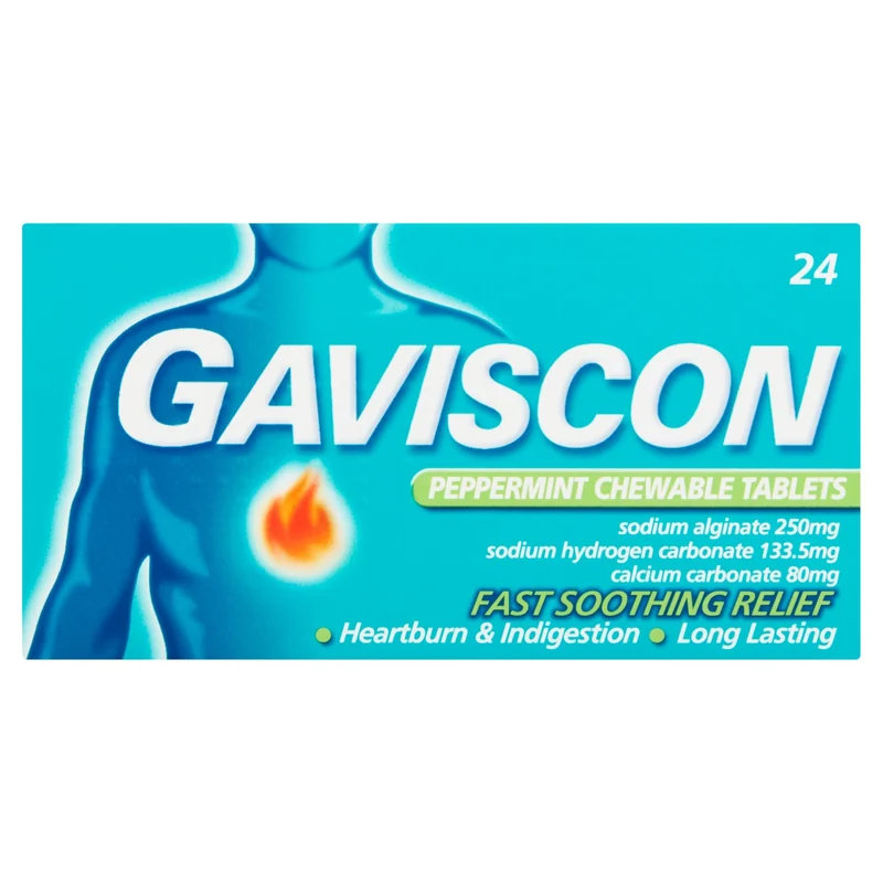 GAVISCON TABS 8S PEPPERMINT