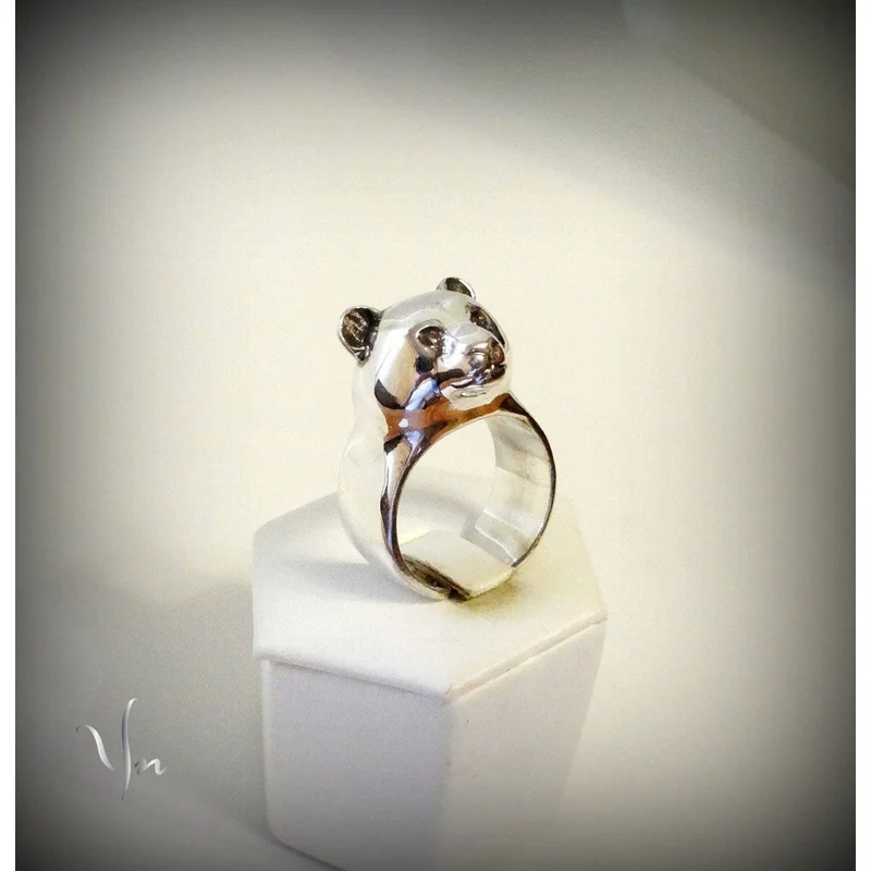 RING PANDA SILVER
