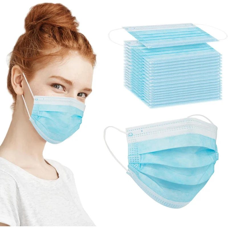 MASK DISPOSABLE 50PCS BLUE