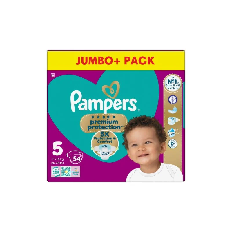 PAMPERS JUMBO PACK SIZE 5+