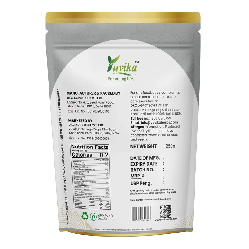 BASIL SEEDS 250G TUKMARIA