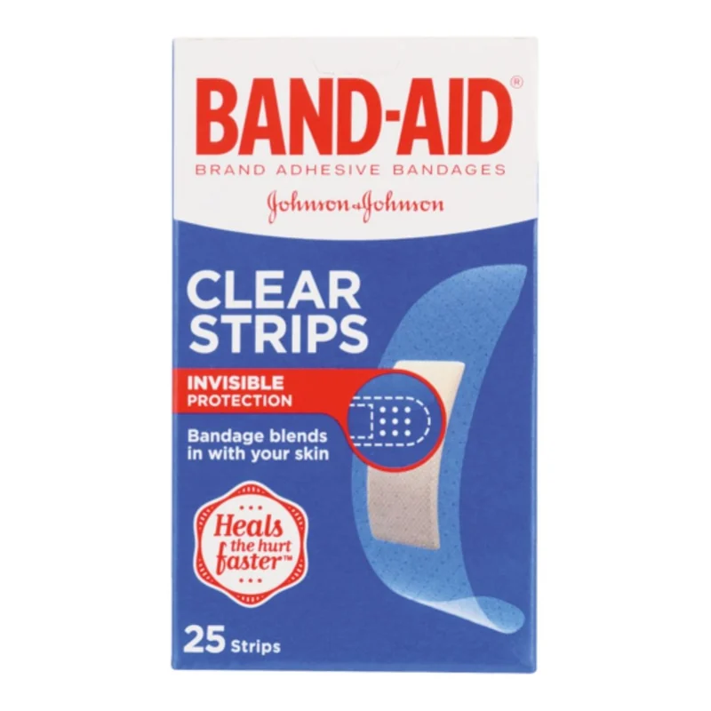 J&J BAND-AID CLEAR STRIPS 25S