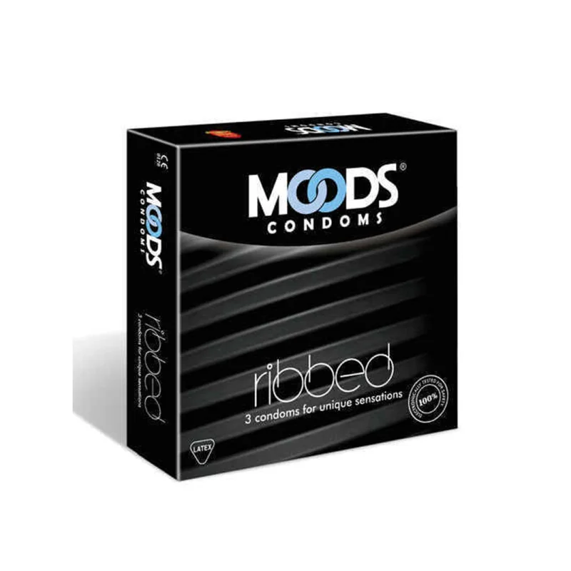 MOODS CONDOMS RIBBED 3S