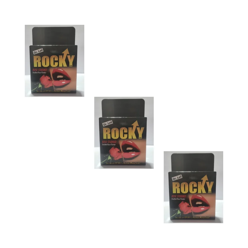 ROCKY CONDOM 3,S ROSE STUDDED