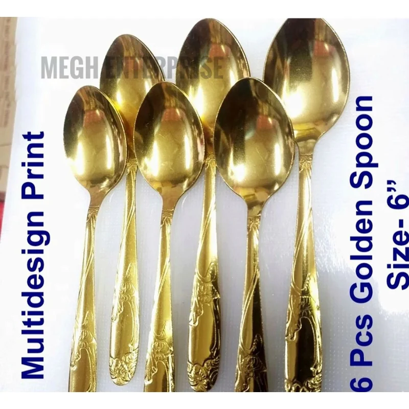 SPOON SMALL GOLD 6PCS UBAOSHAN