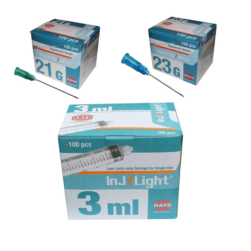 SYRINGE 3ML W/NEEDLE 21G/LS