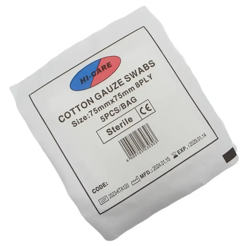 GAUZE SWABS 75X75MM-8PLY