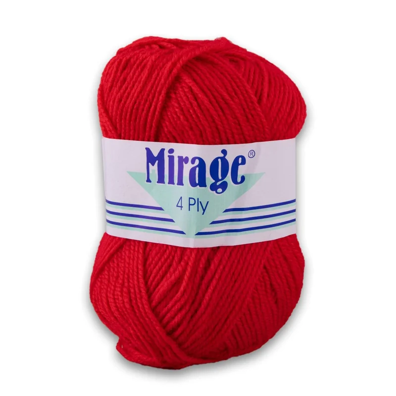 WOOL MIRAGE RED 4PLY 25G